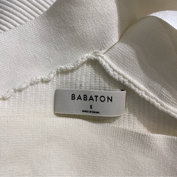 Aritzia Babaton Sculpt Knit Criss Cross Cropped Tank pearl white - Picture 5 of 7